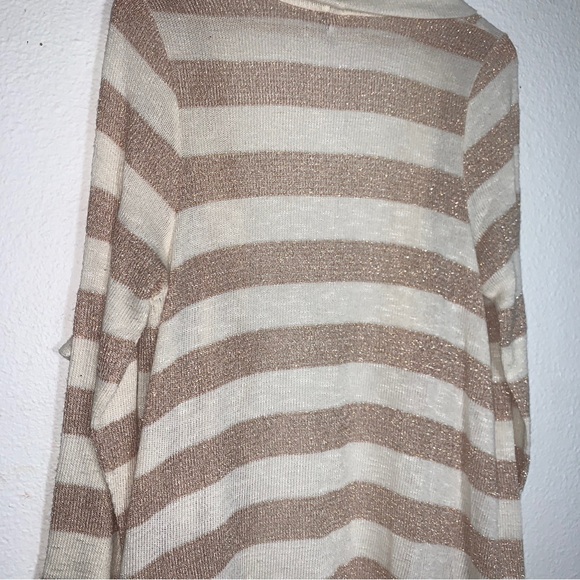 Splendid Glitter Shabby Chic Balletcore Waterfall Stripe Knit Cardigan Womens XL - Picture 5 of 6